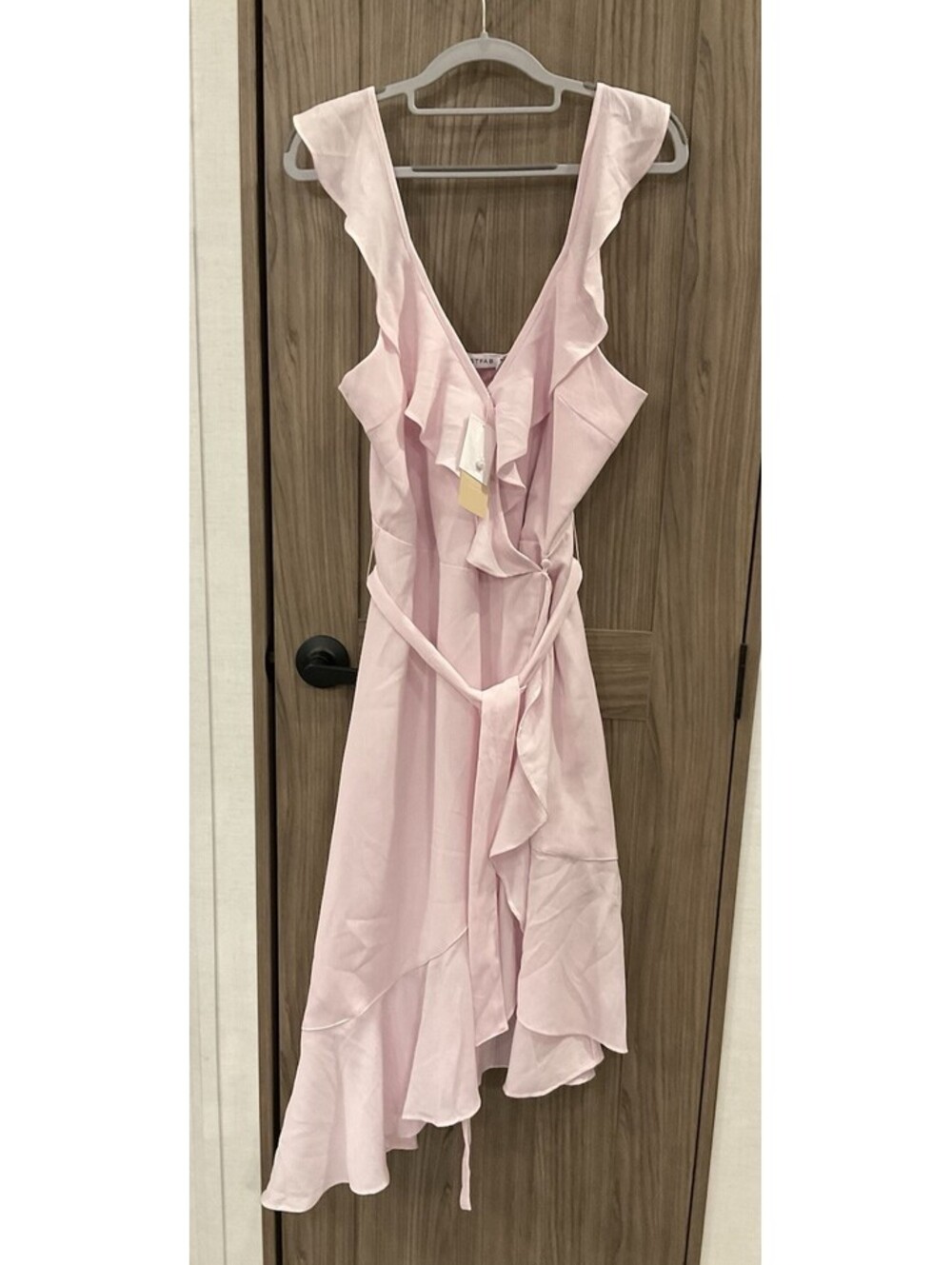 NWT Just Fab Womens Pink Adjustable Spaghetti Strap Wrap Dress Size M